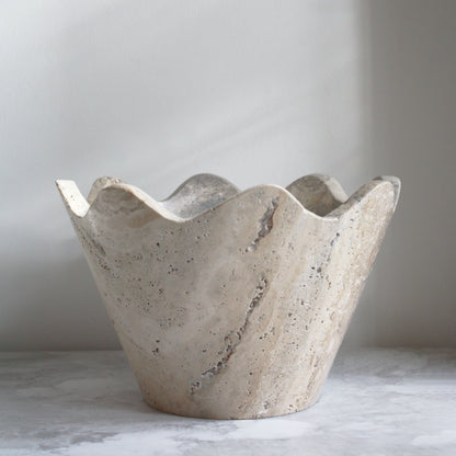 Blossom Bowl in Travertine