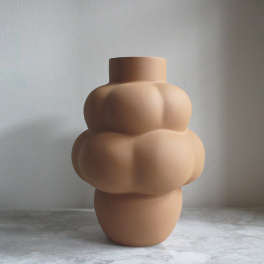 Ceramic Balloon Vase - Sanded Ocker