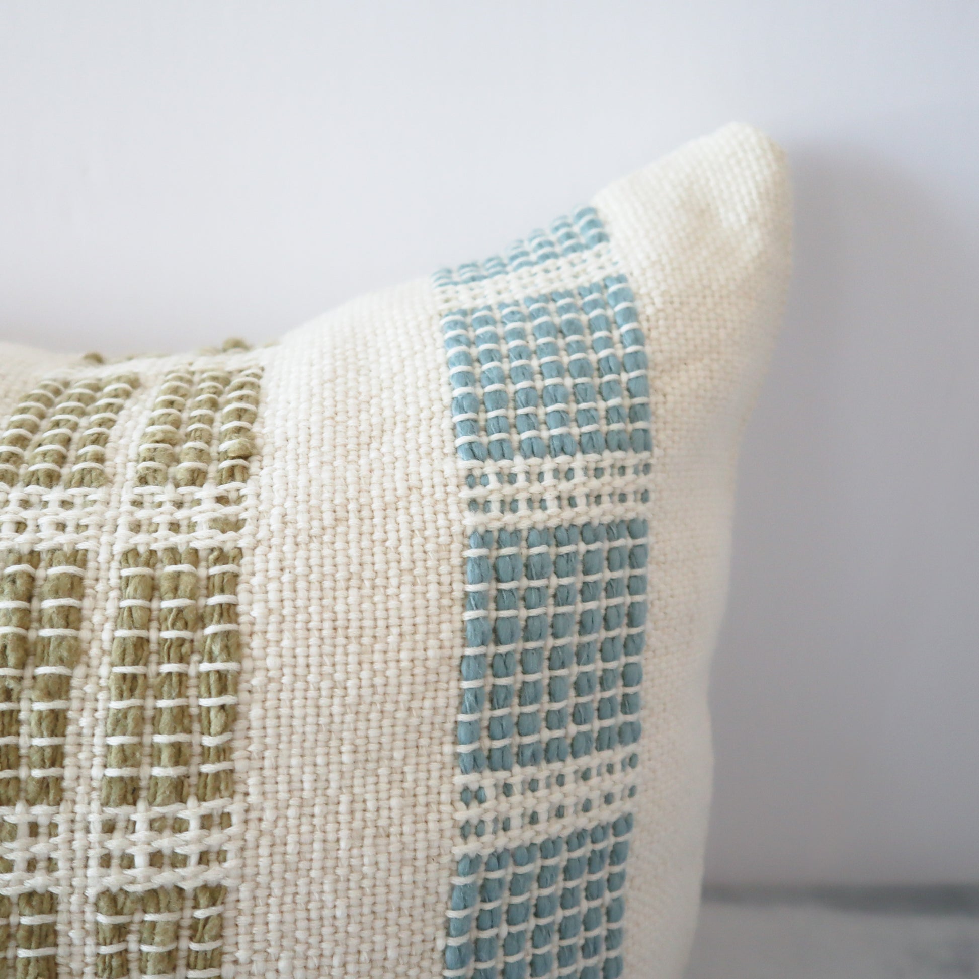 Cotton Woven Designer Lumbar Throw Pillow Covers Olive Green
