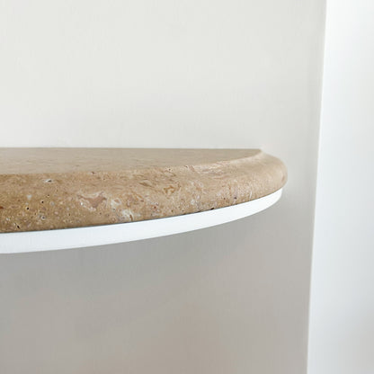 Hulot Console - White & Travertine