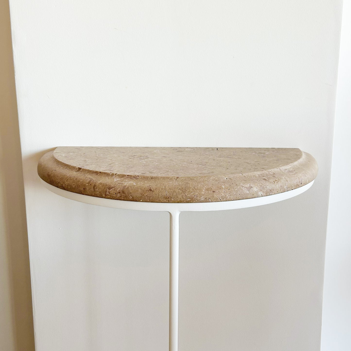 Hulot Console - White & Travertine