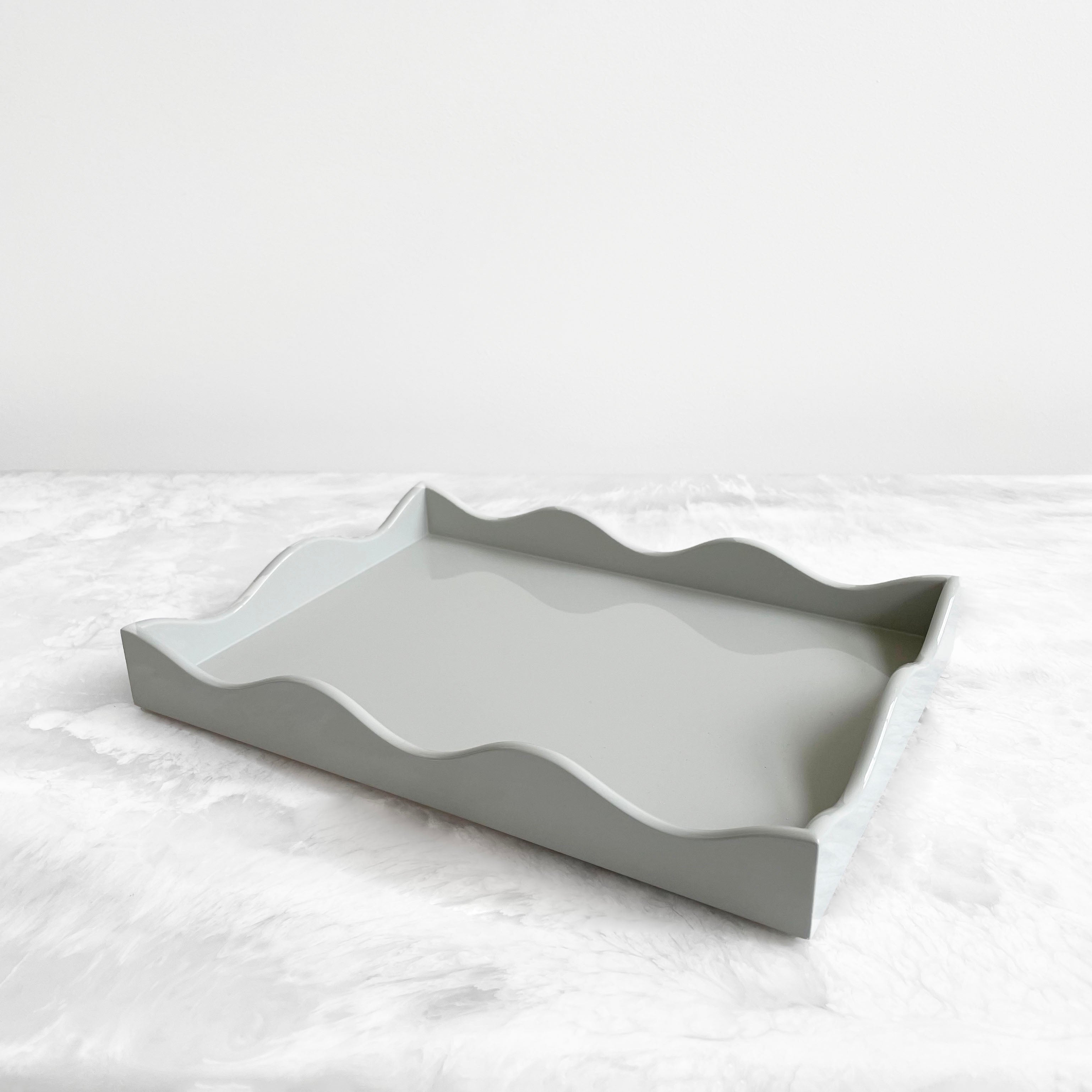 Grey lacquer shop tray